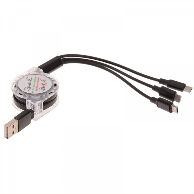 کابل فست شارژ USB جمع شو 3in1