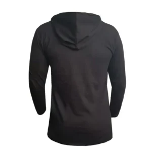 تیشرت آستین بلند مردانه طرح Y3 مدل U4789 کلاه دار نخی اعلا در دو رنگ مشکی و سفید سایز L XL 2XL