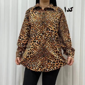 شومیز زنانه مجلسی پلنگی کرپ الیزه فری سایز تا 48 چهارفصل شیک و راحت بدون چروک و آبرفت