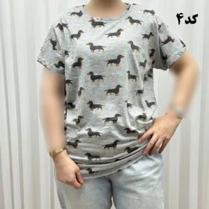 تیشرت طرحدار H&M نخ پنبه چهارفصل زنانه دخترانه سایزبزرگ تا XL XXL XXXL تنخور راحت