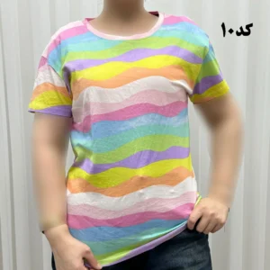 تیشرت طرحدار H&M نخ پنبه چهارفصل زنانه دخترانه سایزبزرگ تا XL XXL XXXL تنخور راحت