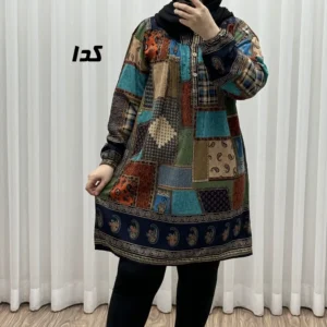 تونیک نخی وارداتی طرح چهل تیکه سایز بزرگ زنانه و دخترانه کد 1612