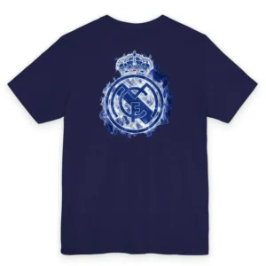 تیشرت آستین کوتاه مردانه یقه گرد طرح فوتبالی رئال مادرید کد 578