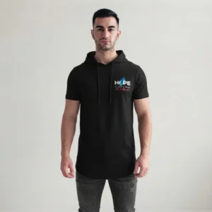 تی شرت مردانه آستین کوتاه الیاف نخی کلاهدار مدل HOPE