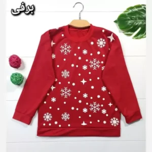 بلوز زنانه یقه گرد قرمز جنس پنبه پلی استر مناسب سایز 38 تا 44