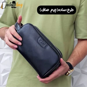 کیف دستی مردانه چرم صنعتی دو خانه مدل شوزبگ