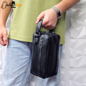 کیف دستی مردانه چرمی شوزبگ دو خانه چرم صنعتی خارجی