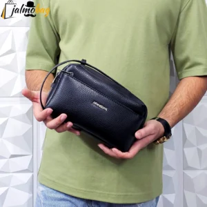 کیف دستی مردانه چرم صنعتی ضد خش دو خانه مدل شوزبگ