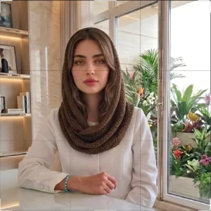 شال رینگی پاییزی بند هودی دار رنگ مشکی سرمه ای قهوه ای سایز 80 در 50 سانتی متر